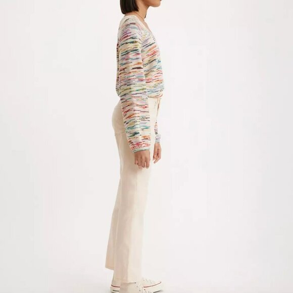 Levis Middy Ankle Bootcut Corduroy Jeans Pants Cream Casual Neutral Size 24 - Picture 4 of 14